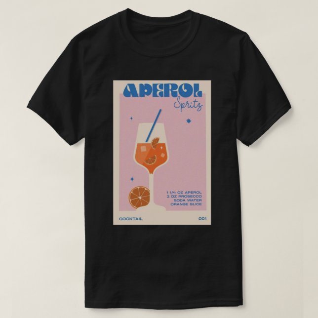 Camiseta Aperol Sprits Retro (Frente do Design)