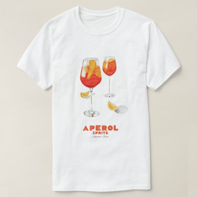 Camiseta Aperol Spritz Art Impressão (Frente do Design)