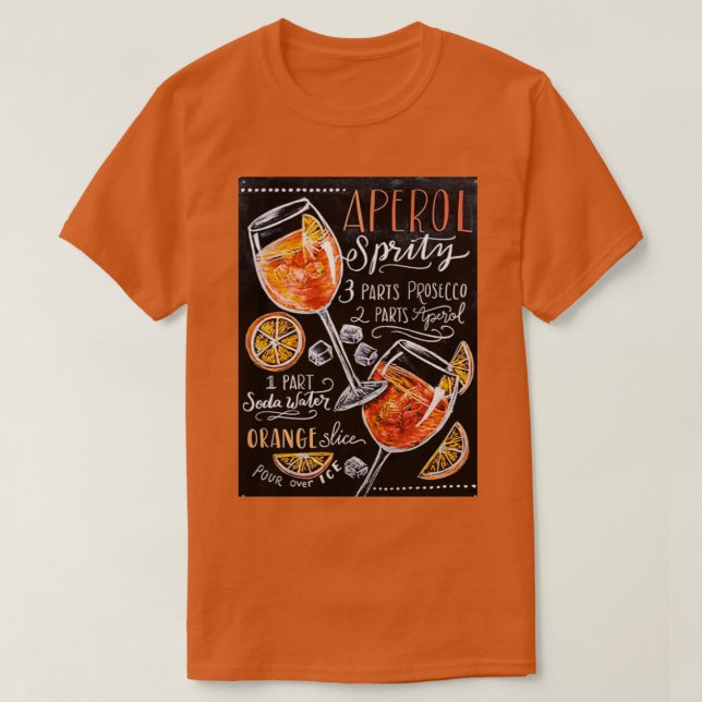 Camiseta Aperol Spritz chalkboard (Frente do Design)