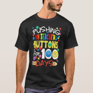 Camiseta Apertando os botões do meu professor para a escola