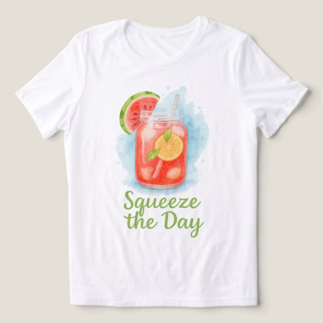 Camiseta Aperte o dia - Verão da limonada de melancia (Design frontal)