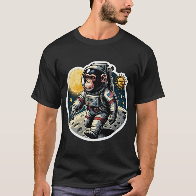CAMISETA APES EM CAMINHO ESPACIAL NA LUA 10 (Frente)
