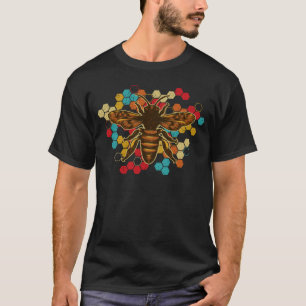 Camiseta Apicultura Abelha Retro Vintage Honeycomb