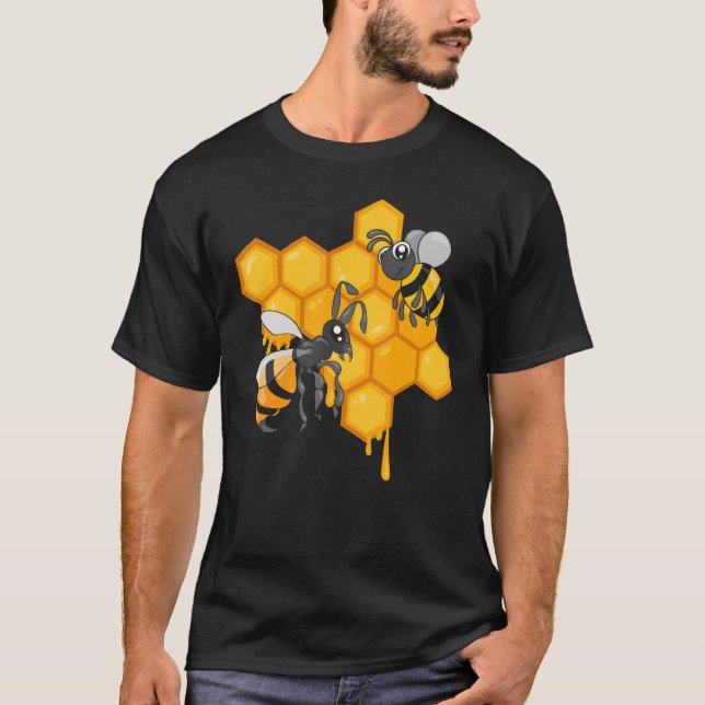 Camiseta Apiculture Cute Bees Honeycomb Bee Hive Beekeeping (Frente)