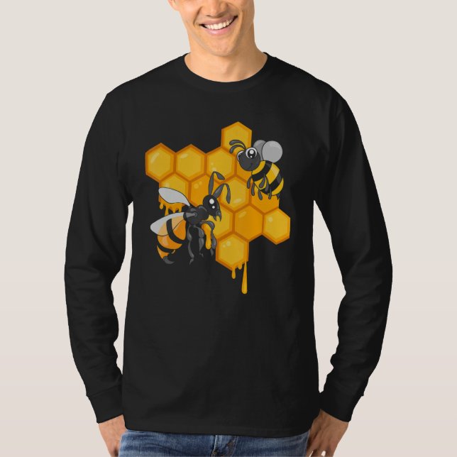 Camiseta Apiculture Cute Bees Honeycomb Bee Hive Beekeeping (Frente)