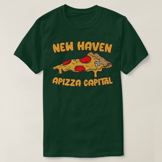 Camiseta Apizza CT  Pizza Capital of the World New Haven Co (Frente do Design)
