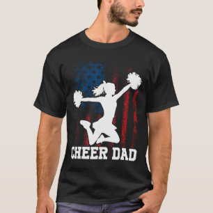 Camiseta Aplaudir Pai Bandeira Americana Cheerleader Rebeld
