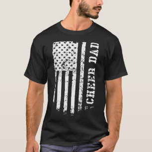 Camiseta Aplaudir Pai Cheerleading Bandeira Americana Dia d