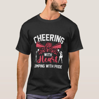 Camiseta Aplausos Com Salto Cardíaco Com Orgulho Cheerleadi
