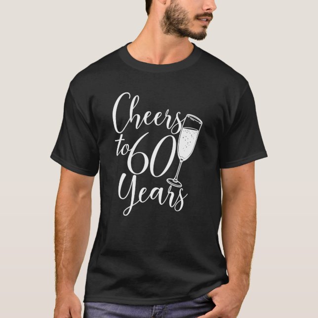 Camiseta Aplausos Para 60 anos Mulheres Homens Aniversário  (Frente)