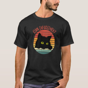 Camiseta Aplicação da Garra de Gato Preto Retro