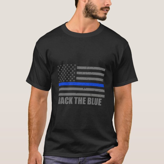 Camiseta Aplicação da Lei Apoia o Azul (Frente)