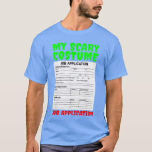 Camiseta Aplicação de Emprego Engraçado Assustador Fantasia
