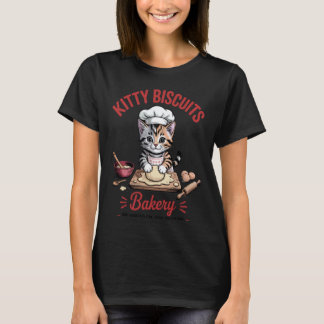Camiseta Aplicativo Culinário de Padaria de Gato Engraçado