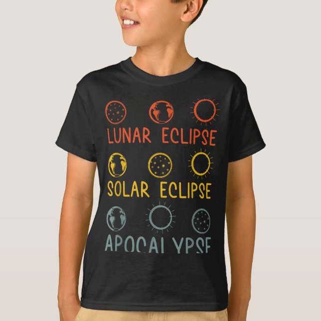 Camiseta Apocalipse do Eclipse Lunar Solar Celestial (Frente)