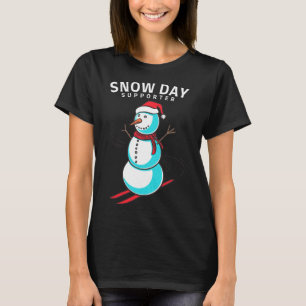 Camiseta Apoiador do Dia de Neve - Esquiando com Boneco de