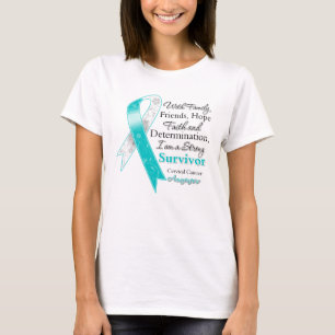 Camiseta Apoiador Forte de Sobrevivente de Câncer Cervical