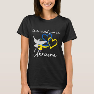 Camiseta Apoiadores da Ucrânia Esperança Positividade Pombo