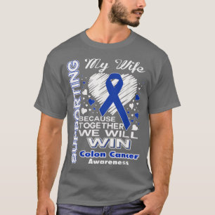 Camiseta Apoiando a Consciência do Cancer Colon da Minha Es