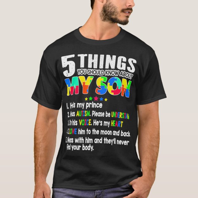 Camiseta Apoiando Autismo Sensibilização Filhos Para O Pai  (Frente)