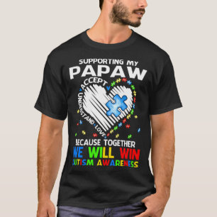 Camiseta Apoiando Meu Papá Juntos, Ganharemos Autismo Aw