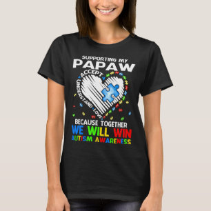 Camiseta Apoiando Meu Papá Juntos, Ganharemos Autismo Aw