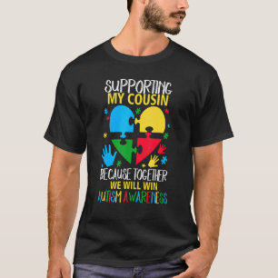 Camiseta Apoiando Meu Primo Juntos Vamos Vencer Autismo A