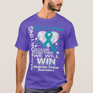 Camiseta Apoiando minha avó Câncer de ovário Consciência T