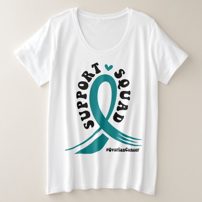 Camiseta Apoiar a Luta Contra o Teal do Câncer de ovário (Frente do Design)