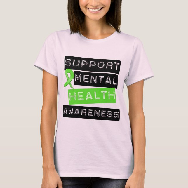 Camiseta Apoiar a sensibilização para a saúde mental (Frente)