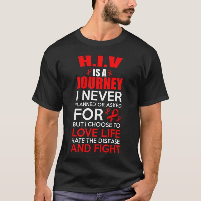 Camiseta Apoiar a sensibilização para o Hiv (Frente)
