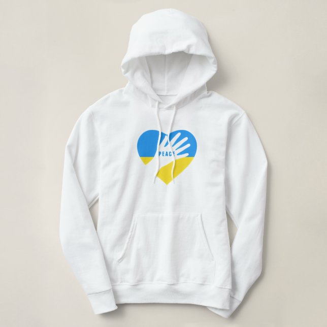Camiseta Apoiar a Ucrânia Hoodie Peace Ucraniana Flag Heart (Frente do Design)