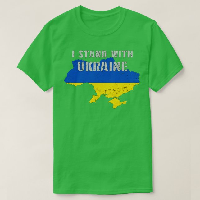 Camiseta Apoiar a Ucrânia I com a Ucrânia (Frente do Design)