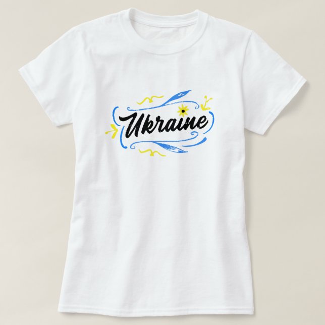 Camiseta Apoiar a Ucrânia - Liberdade (Frente do Design)