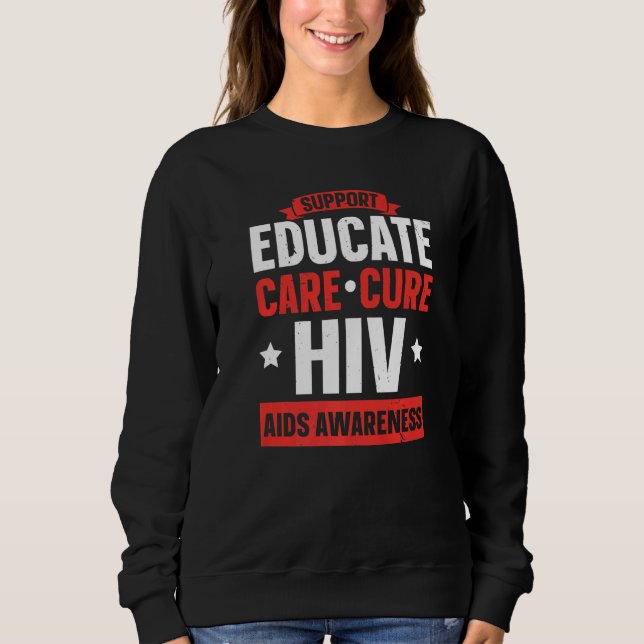 Camiseta Apoiar Educar Cuidar Curar Conscientização sobre H (Frente)