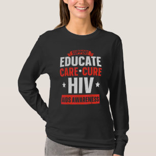 Camiseta Apoiar Educar Cuidar Curar Conscientização sobre H