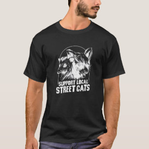 Camiseta Apoiar Gatos de Rua Guaxinim Gambá Animais de Lixo