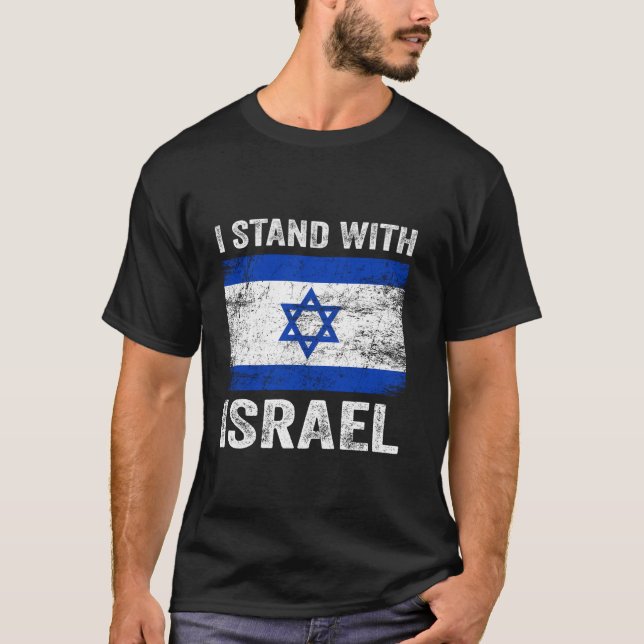 Camiseta Apoiar Israel I com Israel Bandeira Israel T (Frente)