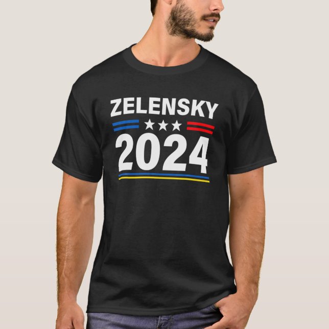 Camiseta Apoiar o Presidente da Ucrânia, Volodymyr Zelensky (Frente)