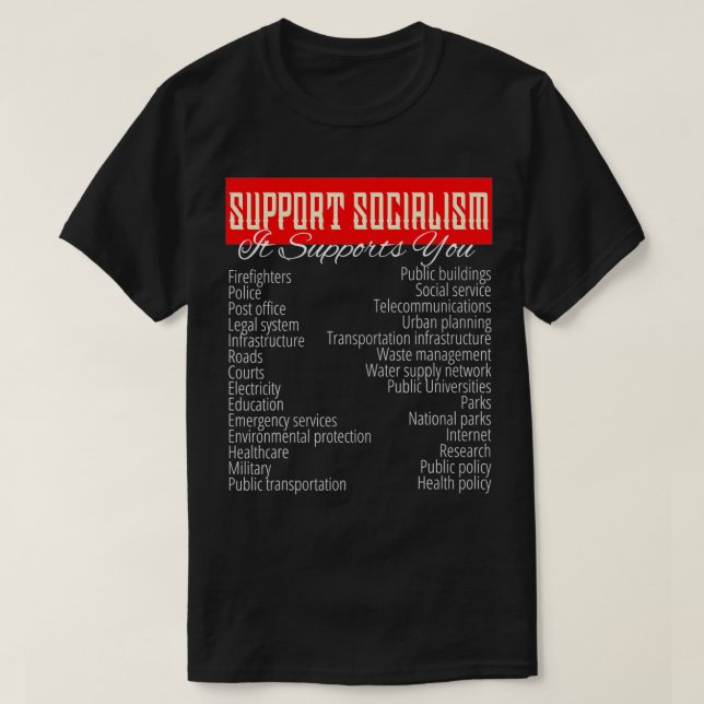 Camiseta APOIAR O SOCIALISMO, A TI APOIA VOCÊ EM SERVIÇOS p (Frente do Design)