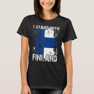Camiseta Apoie a Finlândia Fique Com a Finlândia Bandeira F