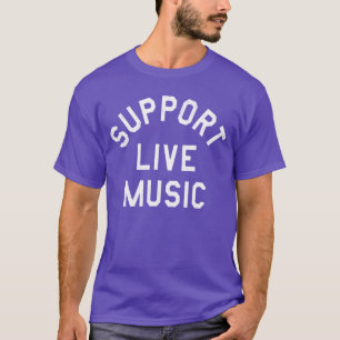 Camiseta Apoie a Música Ao Vivo Divertido retrô retrô