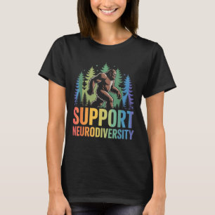Camiseta Apoie a Neurodiversidade Divertido Pé Grande Autis