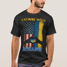 Camiseta Apoie a Ucrânia Eu Estou Com a Bandeira da Ucrânia