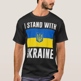 Camiseta Apoie a Ucrânia Eu Estou Com a Bandeira da Ucrânia