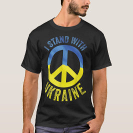 Camiseta Apoie a Ucrânia Eu Estou Com a Bandeira da Ucrânia
