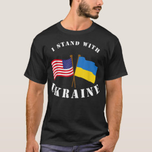 Camiseta Apoie a Ucrânia Eu Estou Com a Bandeira da Ucrânia