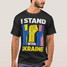 Camiseta Apoie a Ucrânia Eu Estou Com a Bandeira da Ucrânia