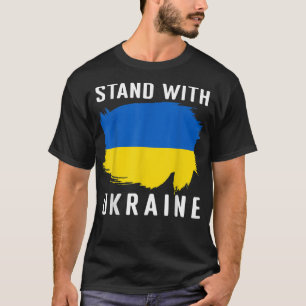 Camiseta Apoie a Ucrânia Eu Estou Com a Bandeira da Ucrânia