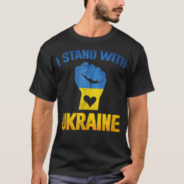 Camiseta Apoie a Ucrânia Eu Estou Com a Bandeira da Ucrânia